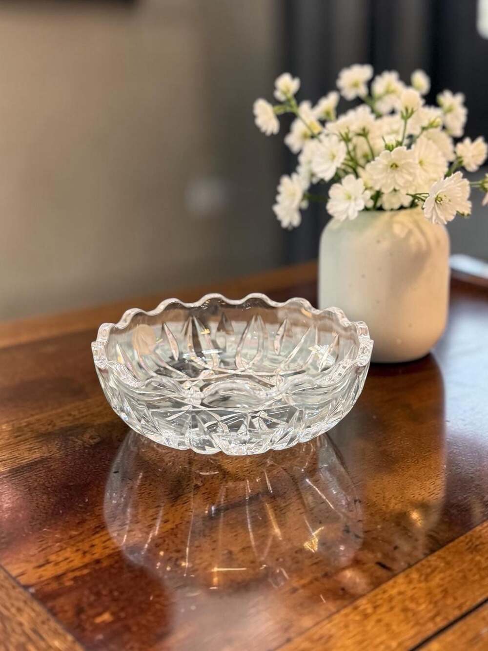 RCR Royal Crystal Rock Italy 24% Lead Crystal 5" Scalloped Small Bowl